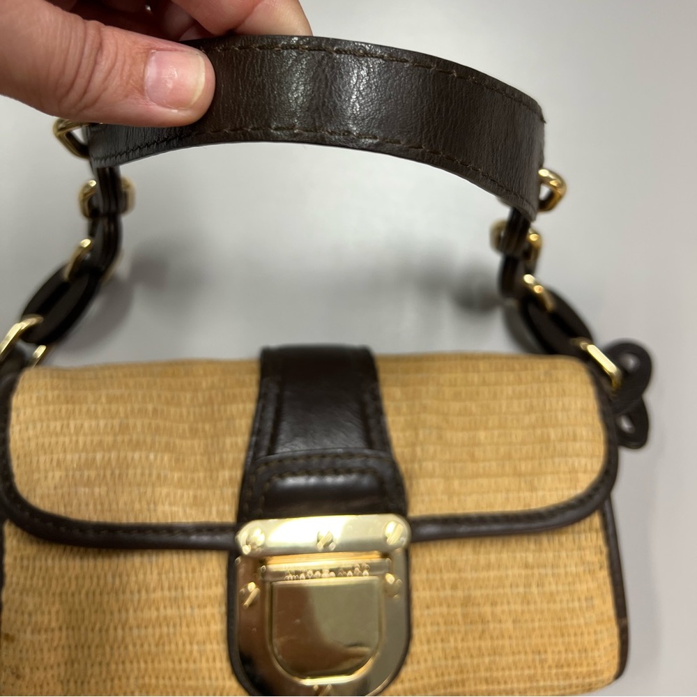 Michael Kors Rattan Weaved and Leather Baguette - Picture 8 of 15